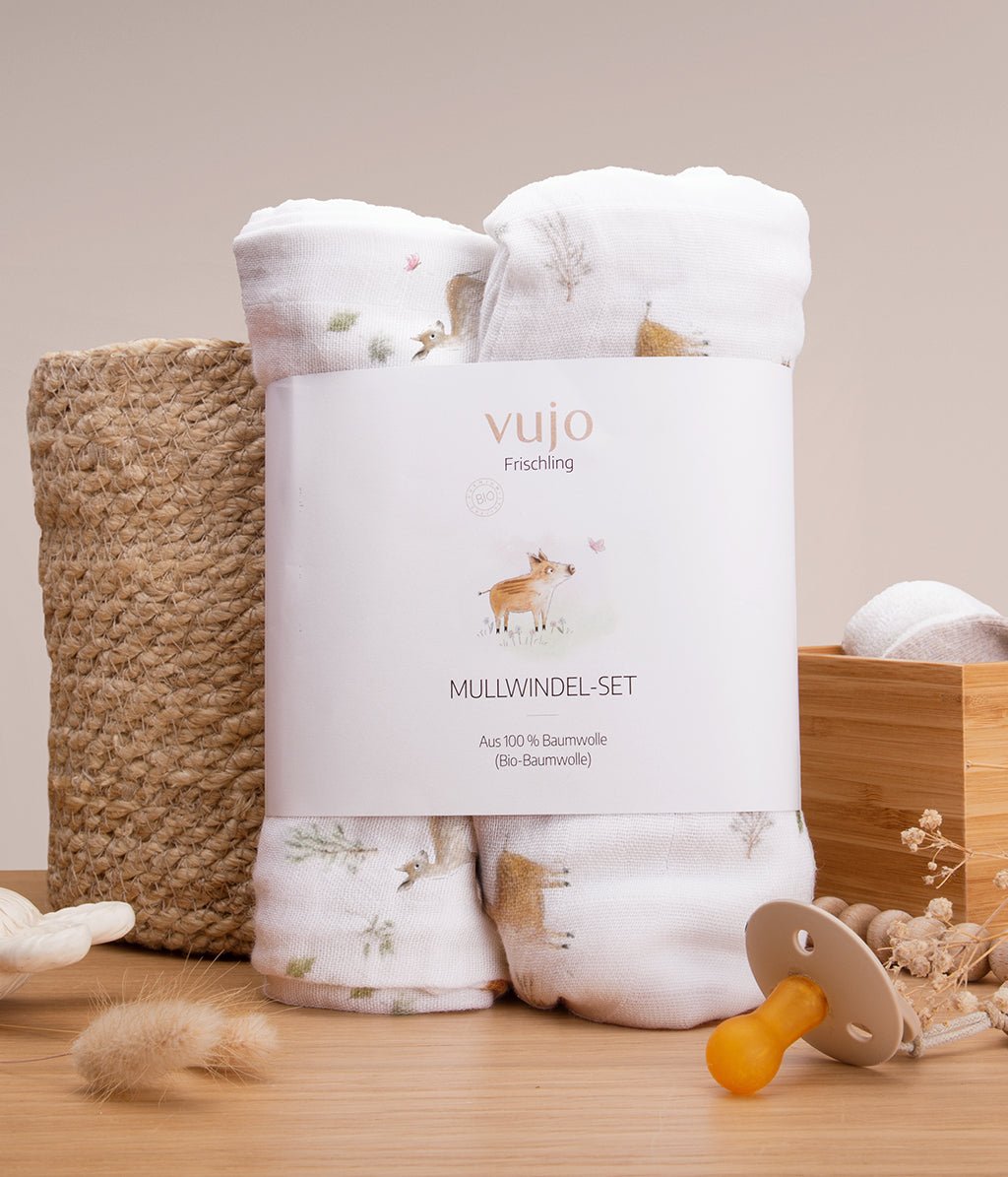 vujo Frischling Mullwindel-Set Ambiente